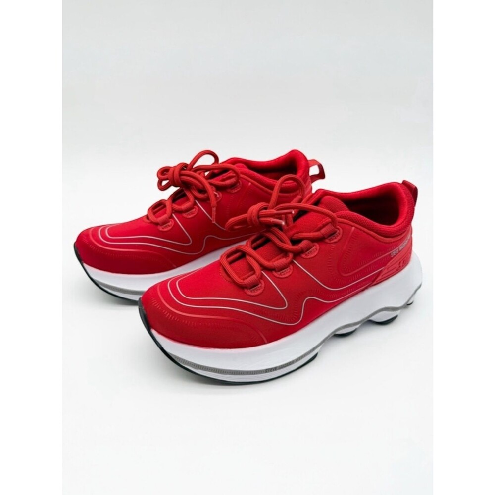 Steve Madden Pressure Chunky Athletic Sneakers Men's Streetwear Red White 8 NEW